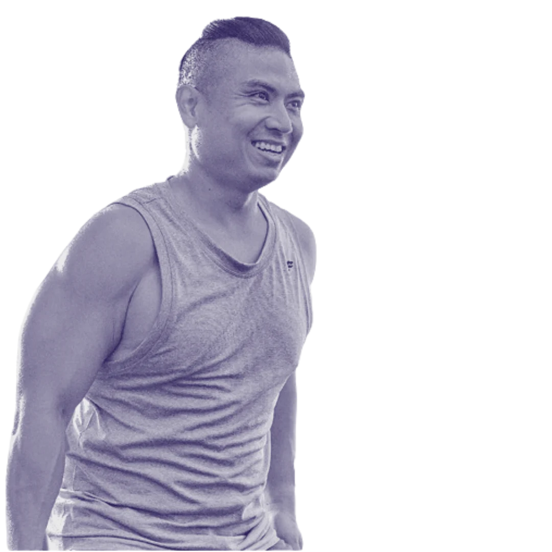 Guy in Gym - blue background Guy in Gym - blue background